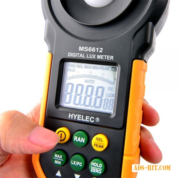 Цифровой люксметр Hyelec MS6612 (0–200000 Lux/0–20000 FC (+/- 3%) )