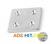 Магніт 40x40x4 mm -7/3. 5 mm x 4 потай