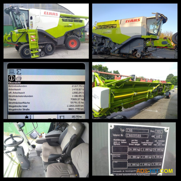 Уже в Україні! ! ! ! Комбайн Claas Lexion 780TT 2014року виг напрацюв. 2100\1400м. год