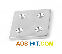 Магніт 40x40x4 mm -7/3. 5 mm x 4 потай