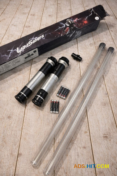 Двусторонний световой меч 132 см — световой посох, 12 цветов, звук