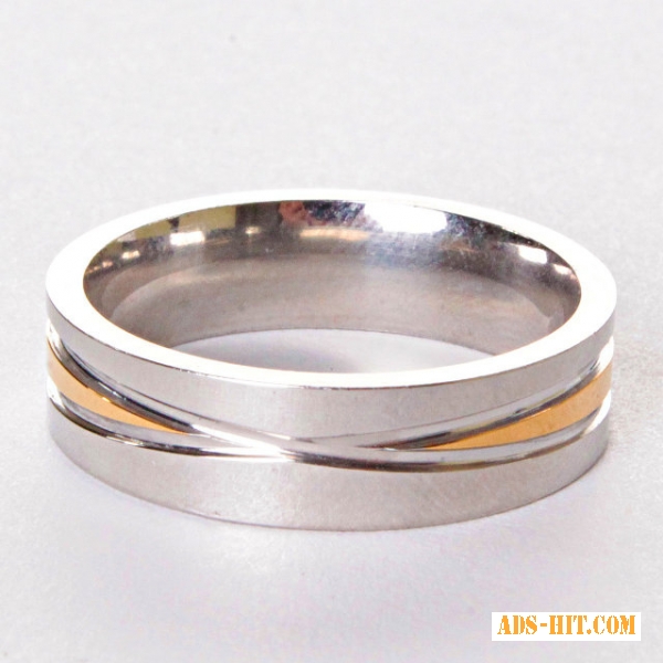 Мужское обручальное кольцо двухцветное