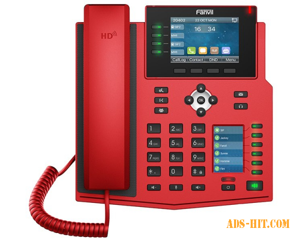 Fanvil X5U-R, sip телефон 16 SIP акаунтів, USB, PoE (запись телефонных разговоров)