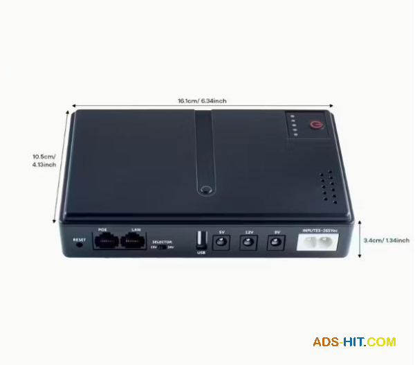 Mini DC UPS, безперебійник з виходами 5V/9V/12V (8 годин роботи роутера)