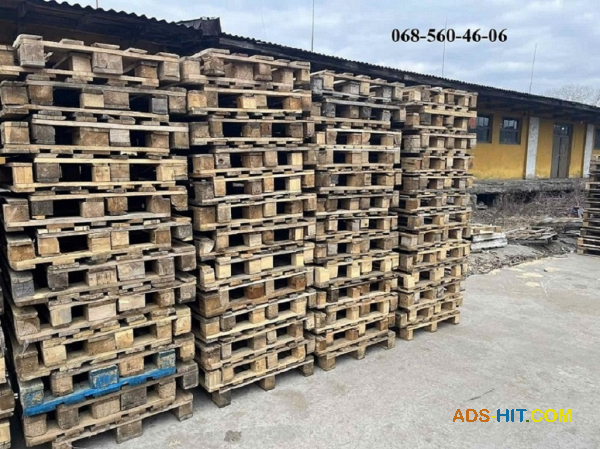 Продаж дерев'яних піддонів, що були у вжитку, за низькою ціною у Дніпрі.
