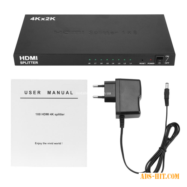 Спліттер 1х8 HDMI підсилювач - розподільник