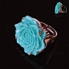 Перстень безразмерный Роза полимерная глина голубой