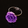 Кольцо без р-р Роза полимерная глина фиолетовый