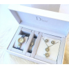 Комплект женских украшений Dior часы браслет серьги кольцо цепочка Подарки