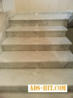 Мраморные ступени, облицовка лестниц мрамором